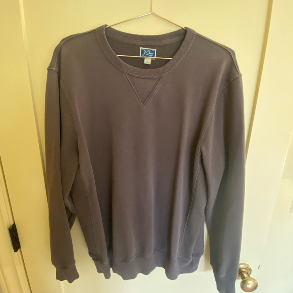 J. Crew Men's Garment-Dyed Crewneck Sweatshirt in Charcoal Gray